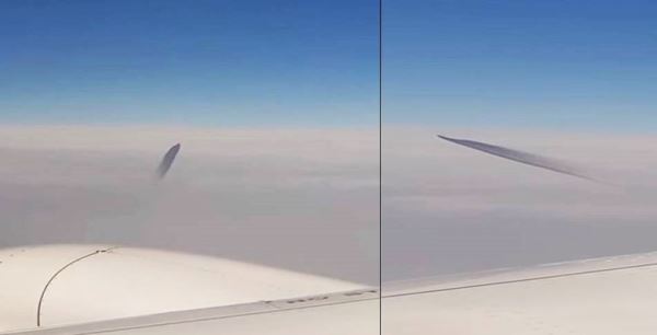 Загадочный летающий объект с темным шлейфом заснят над Турцией