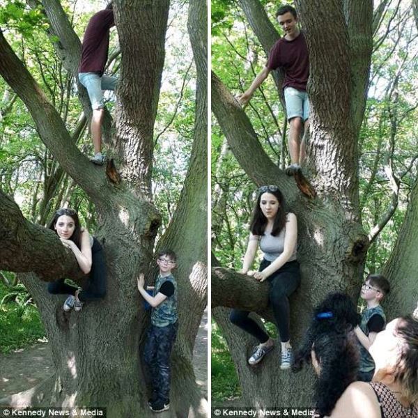 На снимке мать увидела голову ребенка-призрака, выглядывающего из-за плеча ее сына